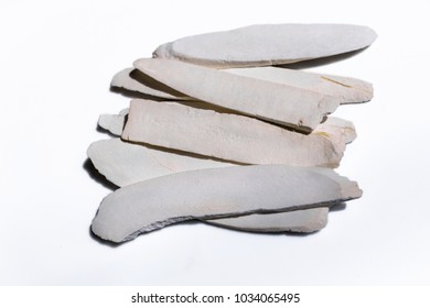 Chinese Yam Dioscorea Polystachya) Also Known As Chinese Potato, Huaishan, Nagimo, Cinnamon Vine, Closeup And Selective Focus On White Background.