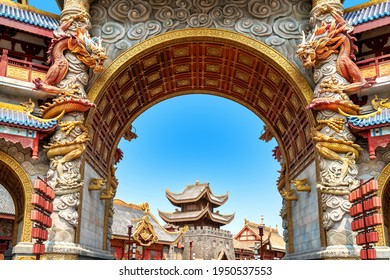 Chinese-style Ancient Architecture, Hainan, China.