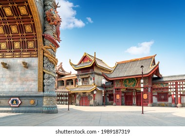 Chinese-style Ancient Architecture, Hainan, China.