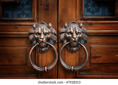 chinese-style old bronze door