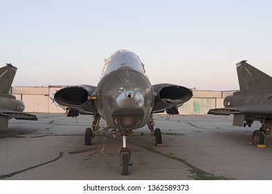 CHINO, CA/USA - MAY 1, 2016: Image Of An Old Decayed War Jet Shown At The Chino Airport.