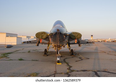 CHINO, CA/USA - MAY 1, 2016: Image Of An Old Mothballed War Jet Shown At The Chino Airport.