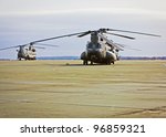 Chinook helicopter on a military airbase