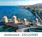 Chios Island Greece Windmills Aerial