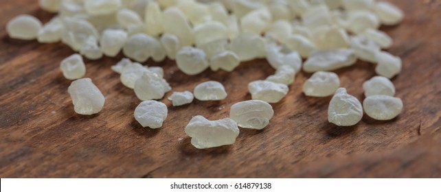 Chios Mastic Tears On A Wooden Background