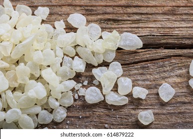 Chios Mastic Tears On A Wooden Background