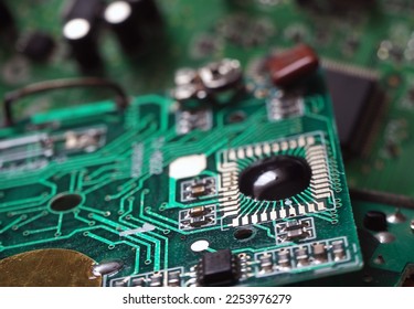 Chip on Board (COB). Black blob on electronic circuit. Integrated Circuit. - Shutterstock ID 2253976279
