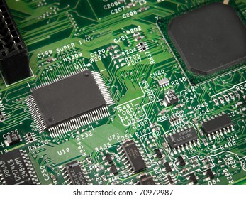 Chip. processor, transistor, on pcb