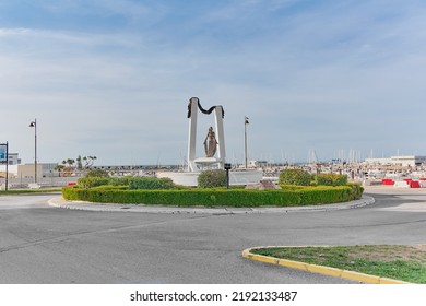 Chipiona, Cadiz, Spain - August 20, 2022: Roc O Jurado Monument Famous Andalusian Cantaora In Chipiona, Cadiz, Andalusia, Spain