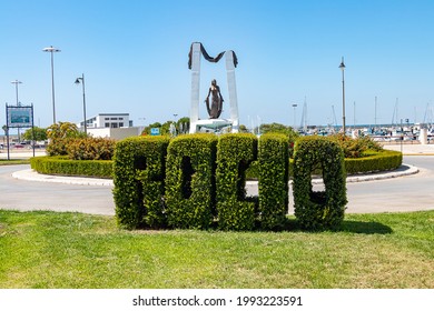 Chipiona, Cadiz, Spain - June 13, 2021: Rocío Jurado Monument Famous Andalusian Cantaora  In Chipiona, Cadiz, Andalusia, Spain