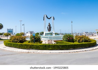 Chipiona, Cadiz, Spain - June 13, 2021: Roci­o Jurado Monument Famous Andalusian Cantaora  In Chipiona, Cadiz, Andalusia, Spain