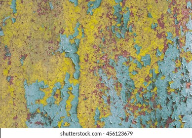 Chipped Paint On Iron Surface, Great Background Or Texture For Your Project