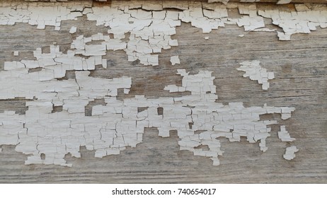 Chipped White Paint On Weathered Wood Stock Photo (Edit Now) 740654017