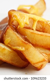 Chips, cheese and gravy, a modern european take away dish