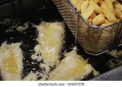 Chips Frying In Frier