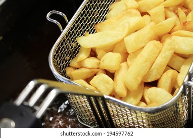 Chips Frying In Frier