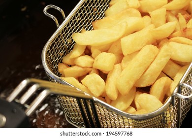 Chips Frying In Frier