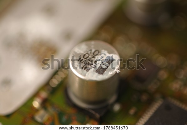 chips on the board of a car computer. 
Russia, Moscow,2020