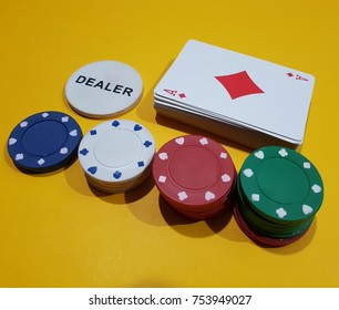 Chips with playing cards