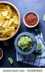 Chips, Roasted Tomato Salsa, And Guacamole