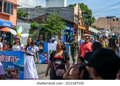 Chiquimulilla Guatemala 09/15/2019 Latin School Walking In Guatemalan Parade