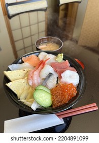 Chirashi Sushi Rice Bowl And Chopsticks