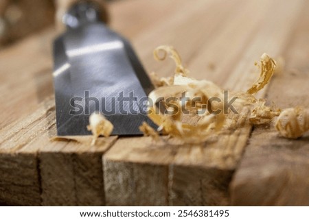  chisel close up.Chisel for woodworking on a workbench. wood chisel.