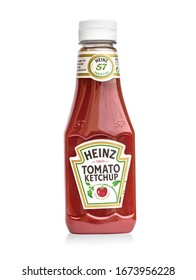 Chisinau, Moldova, April, 30, 2016: A bottle of Heinz Ketchup isolated on white background.