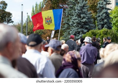 Chisinau, Moldova - September 18, 2022: Opposition Rally Against President Maia Sandu Demanding Resignation.