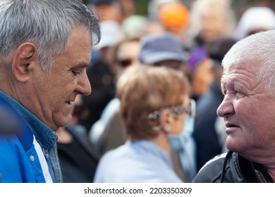 Chisinau, Moldova - September 18, 2022: Opposition Rally Against President Maia Sandu Demanding Resignation.