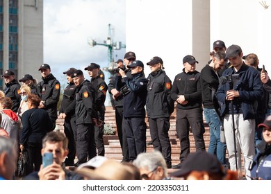 Chisinau, Moldova - September 18, 2022: Opposition Rally Against President Maia Sandu Demanding Resignation.