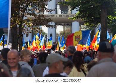 Chisinau, Moldova - September 18, 2022: Opposition Rally Against President Maia Sandu Demanding Resignation.