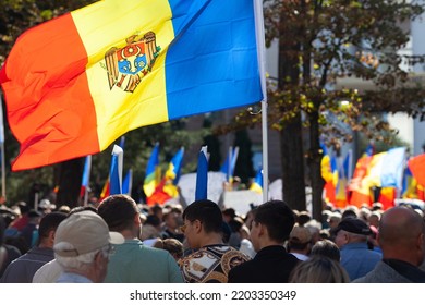 Chisinau, Moldova - September 18, 2022: Opposition Rally Against President Maia Sandu Demanding Resignation.