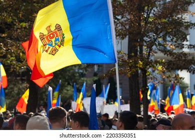 Chisinau, Moldova - September 18, 2022: Opposition Rally Against President Maia Sandu Demanding Resignation.