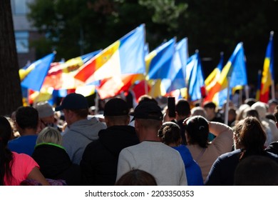 Chisinau, Moldova - September 18, 2022: Opposition Rally Against President Maia Sandu Demanding Resignation.