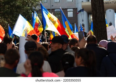 Chisinau, Moldova - September 18, 2022: Opposition Rally Against President Maia Sandu Demanding Resignation.