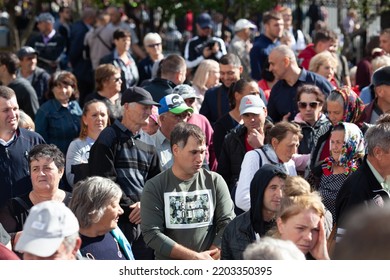 Chisinau, Moldova - September 18, 2022: Opposition Rally Against President Maia Sandu Demanding Resignation.