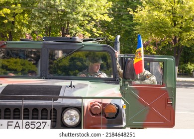 Chisinau, Republic Of Moldova - May 08 2016: Demonstration Of US Military Equipment And The National Army Of Moldova On The Central Square Of Chisinau After Military Exercises Dragon Pioneer 2016