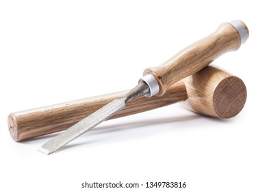 chissel and woodworkers wooden small mallet isolated - Powered by Shutterstock