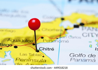 Chitre Pinned On A Map Of Panama
