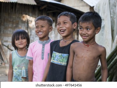 chittagong, Bangladesh, February 25th, 2016: bangladeshi kids in a remote village