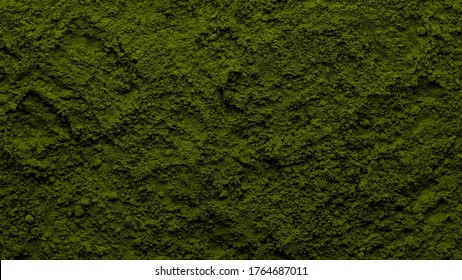 Chlorella Powder On Background Top View