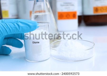 Chlorine in chemical container , chemical in the laboratory and industry, Raw materials used in production or analysis