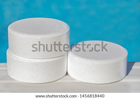 chlorine tablets from swimming pools, cleaning and maintenance