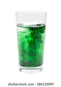 Chlorophyll In Glass Isolated On White Background