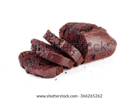 choc chip sliced isolated in white background