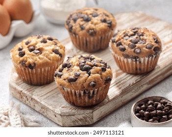 Chocochip Vanilla Muffins are muffins with the aroma and taste of vanilla with topping chocochip