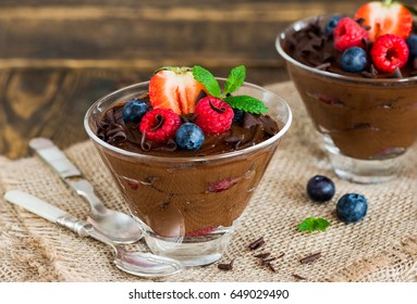 Chocolate Avocado Mousse With Fresh Fruit