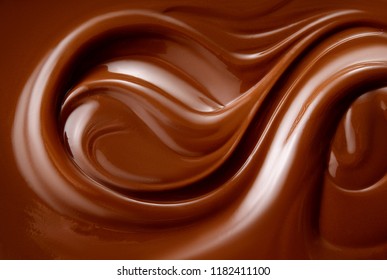 Chocolate background. Melted chocolate. Chocolate swirl.