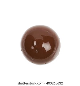 Chocolate Ball Candy Isolated Over The White Background